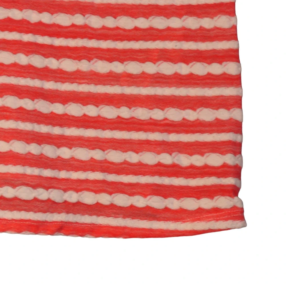 Chicos Knit Top Womens 3 or XL Orange White Ribbon Stretch Short Sleeve - Picture 4 of 11